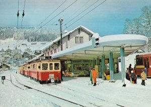 Gare Yverdon De Ste Croix French Railway Station Shop in Winter Postcard