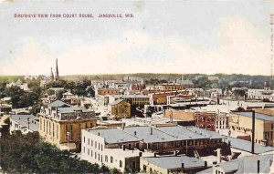 Janesville Panorama from Court House Janesville Wisconsin 1910 postcard