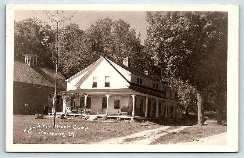 Postcard VT Newfane West River Camp RPPC Real Photo B21