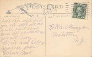 Christmas 1923 light postal marking on front