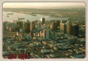 Vintage Postcard Aerial View of Downtown San Diego California CA