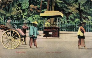 Hong Kong Sedan Chaire Rickshaw Vintage Postcard 03.55
