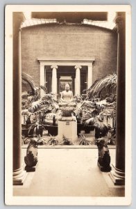 RPPC Buddha Statue Garden Court Cleveland Museum of Art Photo Postcard U29