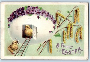 Minneapolis MN Postcard Easter Chicks Egg Flowers Cattail Clapsaddle 1913 Posted