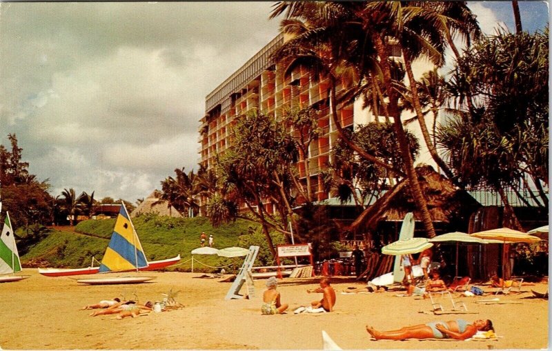 Kauai Surf Resort Kalapaki Beach Hawaii HI White Sand Beach Garden Postcard Nani 