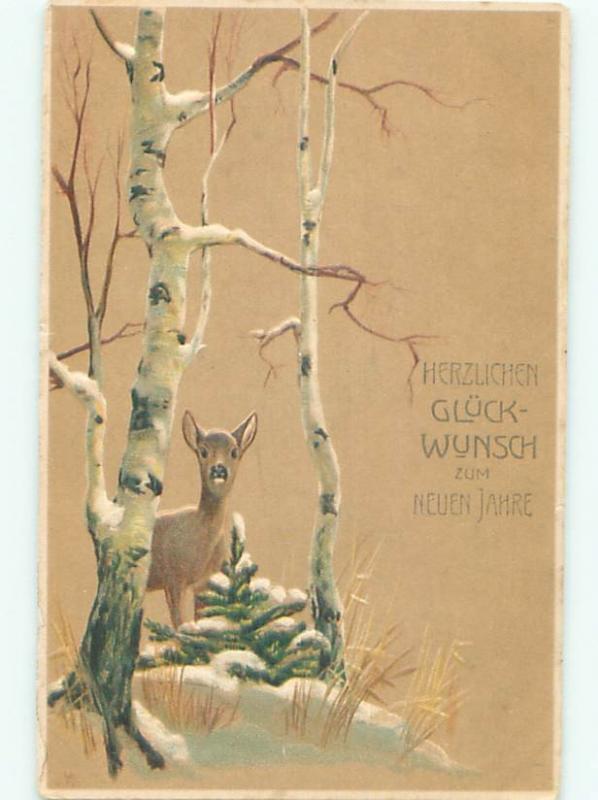 Pre-Linen New Year BABY DEER BY THE TREES AB2605