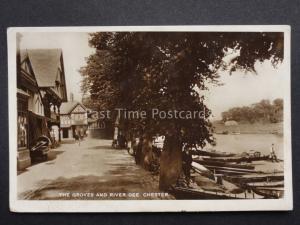 Cheshire: CHESTER The Grove and River Dee c1930's RP Postcard