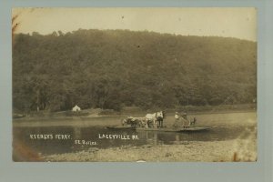 Laceyville PENNSYLVANIA RP c1910 FERRY BOAT Susquehanna River nr Towanda Lawton