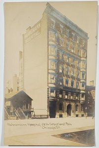 RPPC Chicago Illinois Hahnemann Hospital Groveland Ave Childs Studio Postcard V5