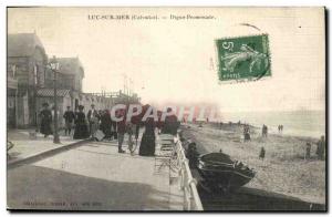 Old Postcard Luc Sur Mer Digue Promenoir TOILEE map