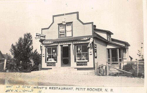 Petit Rocher N. B. Grant's Restaurant Great Signage Real Photo Postcard 