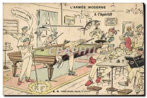 Old Postcard Billiard modern Army At & # 39aperitif Army