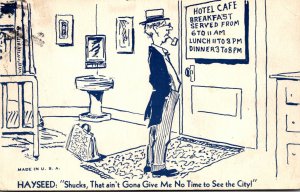 Humour Man At Hotel Cafe Checking Serving Times 1941