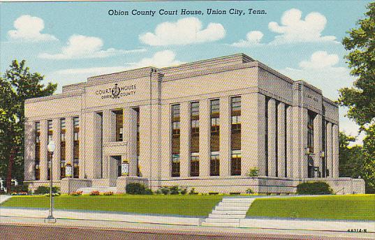 Tennessee Union City Obion County Court House Curteich