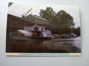 M-22647 Folder Tourist Inspecting PS Pevensey Echuca Wharf Australia