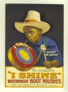 ad3376- I Shine Boot Polish,Boy Playing Drum. Modern Advert Postcards