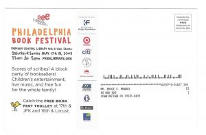 Modern Advertising Postcard Philadelphia Book Festival 2008 