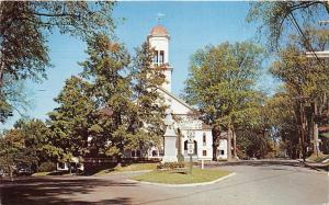 Lincoln Maine~Methodist Church~War Monument by Street~ Route 2 & 6 Signs~c1960