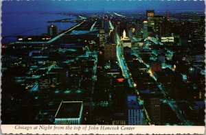 Chicago at Night from the Top of John Hancock Center Postcard PC420