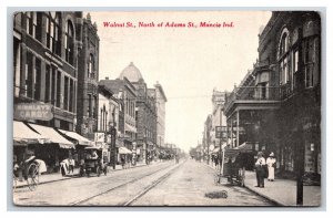 Walnut Street North Of Adams Muncie Indiana IN DB Postcard Y1