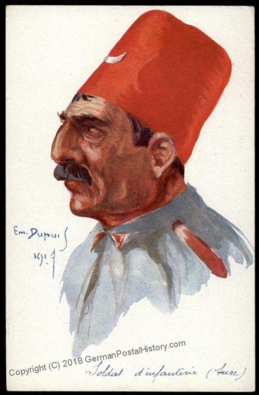 France French Turkish Military Chariacture Dupuis Artist Postcard 1914 WWI 64107