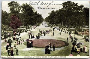 1904 Central Avenue De Lisle Park Detroit Michigan MI Crowd Posted Postcard