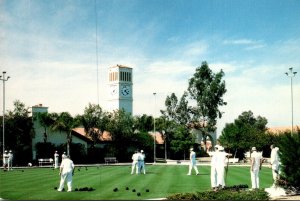 Arizona Mesa Leisure World Lawn Bowlers On The Greens At Recreation Center