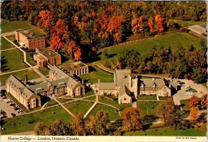 London, Ontario Canada  HURON COLLEGE Campus Bird's Eye View  1974 4X6 Postcard