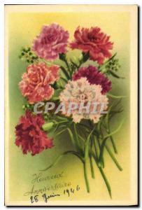 Old Postcard Happy Birthday Flowers