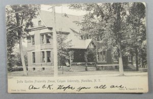 Delta Upsilon Fraternity House, Colgate University, Hamilton NY Postcard (#5712)