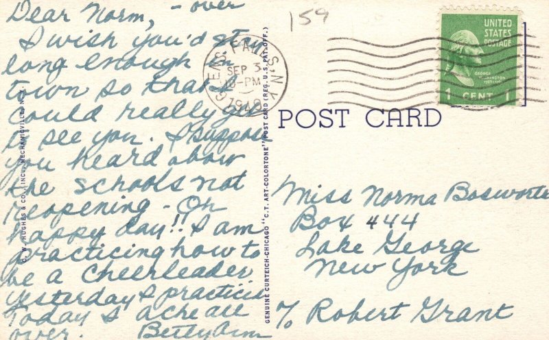 Vintage Postcard 1949 Finch Pruyn Paper Company Glens Falls New York C.W. Hughes