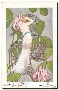 Postcard Old Woman Illustrator