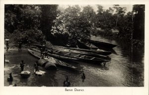 dahomey benin, Natives with Boats (1930s) RPPC Postcard