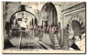 Old Postcard Tunis Souk Of Fabrics