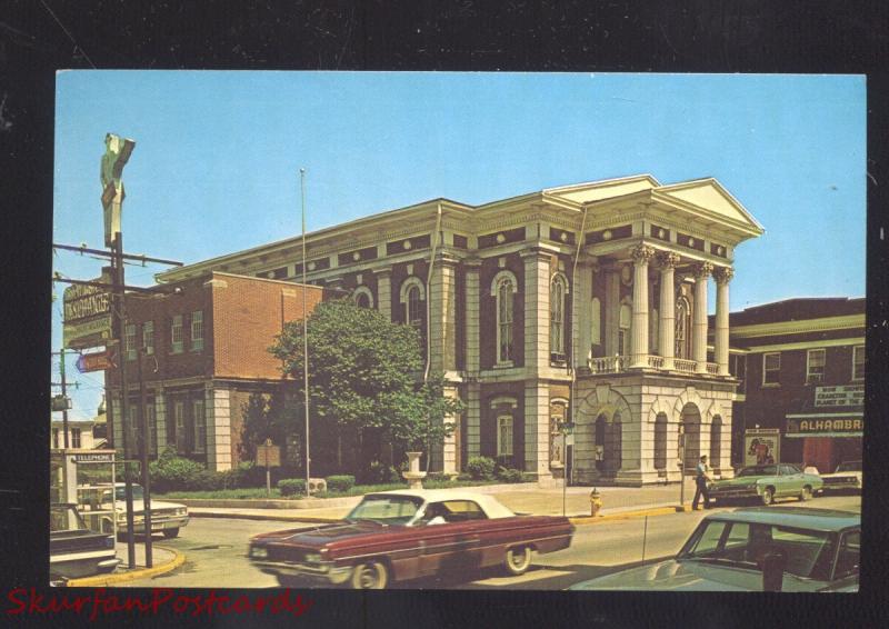 HOPKINSVILLE KENTUCKY CHRISTIAN COUNTY COURTHOUSE OLD CARS VINTAGE POSTCARD