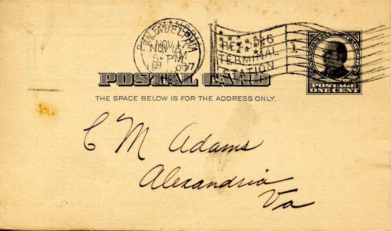 U S Postal Card - UX19 (1c McKinley, Black) Lockhart-MacBean Co.