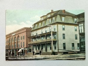 1909 Opera House and Hotel Presque Isle ME Maine Vintage Postcard