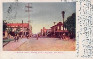 ALBUQUERQUE NEW MEXICO NM~RAILROAD AVENUE~1906 STREET VIEW POSTCARD 