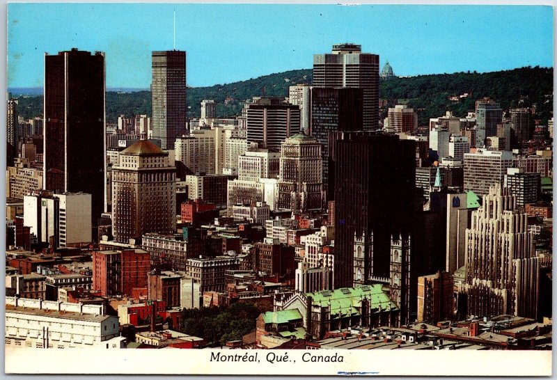 VINTAGE POSTCARD CONTINENTAL SIZE BIRD'S EYE VIEW OF MONTREAL QUEBEC CANADA