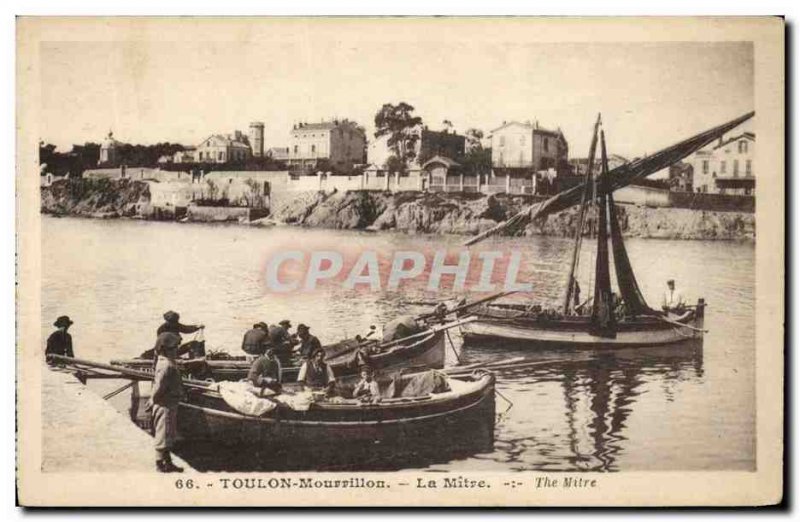 Postcard Old fishing boat Toulon Mourrillon Miter