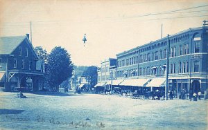 Randolph VT Main Street Storefronts Horse & Wagons Fire Hydrant RPPC