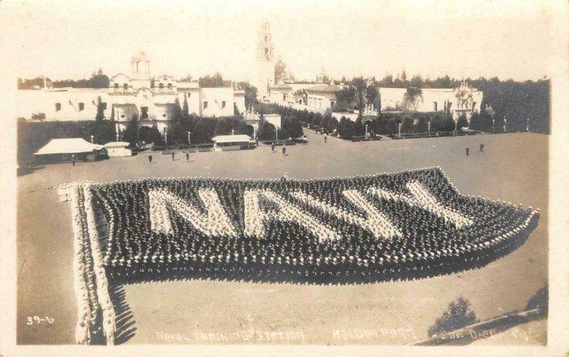 RPPC Naval Training Station BALBOA PARK San Diego Navy Vintage Photo Postcard