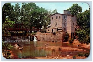 c1950's Picturesque Old Dam & Watermill Fishing Old Appleton Missouri Postcard