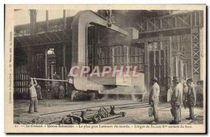 Old Postcard Le Creusot Factories Schneider The biggest rolling mill Ingot wo...