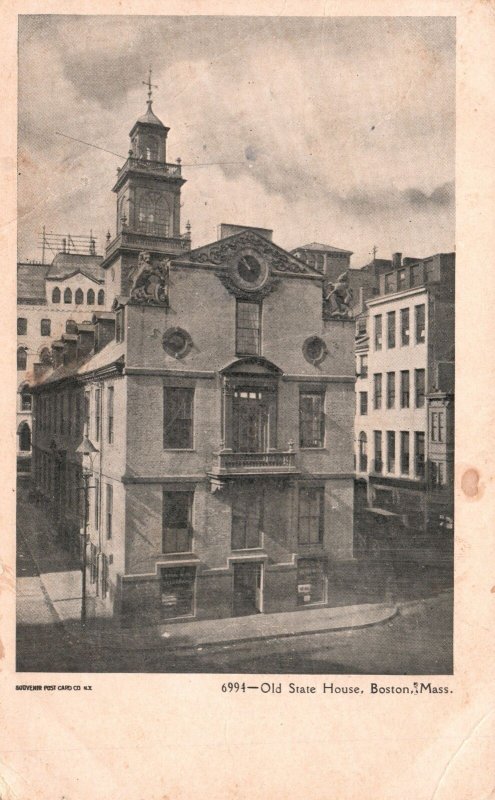 Vintage Postcard Old State House Building Home Landmark Boston Massachusetts MA