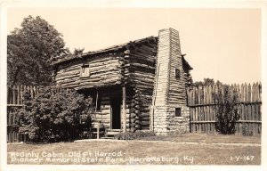 F85/ Harrodsburg Kentucky RPPC Postcard c40s McGinty Cabin Fort Harrod