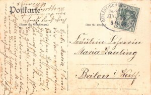 A043 Germany 1906 Aachen Theatre Kaiser Wilhelm monument vintage postcard