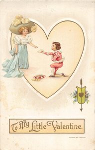 J20/ Valentine's Day Love Holiday Postcard c1910 Art Beautiful Love Kids 76