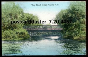 h3401 - KEENE New Hampshire Postcard 1907 West Street Bridge by Keynart