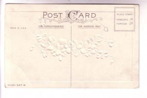 Best Wishes Greeting Postcard Windmill, Sailboat, Violets